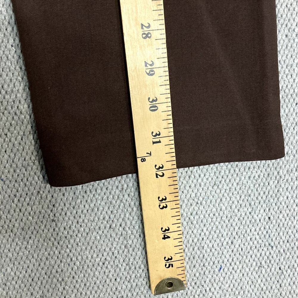 Vtg Oscar De La Renta Career Dress Slacks Womens 28X32‎ Brown Flare Work Office - Picture 11 of 13
